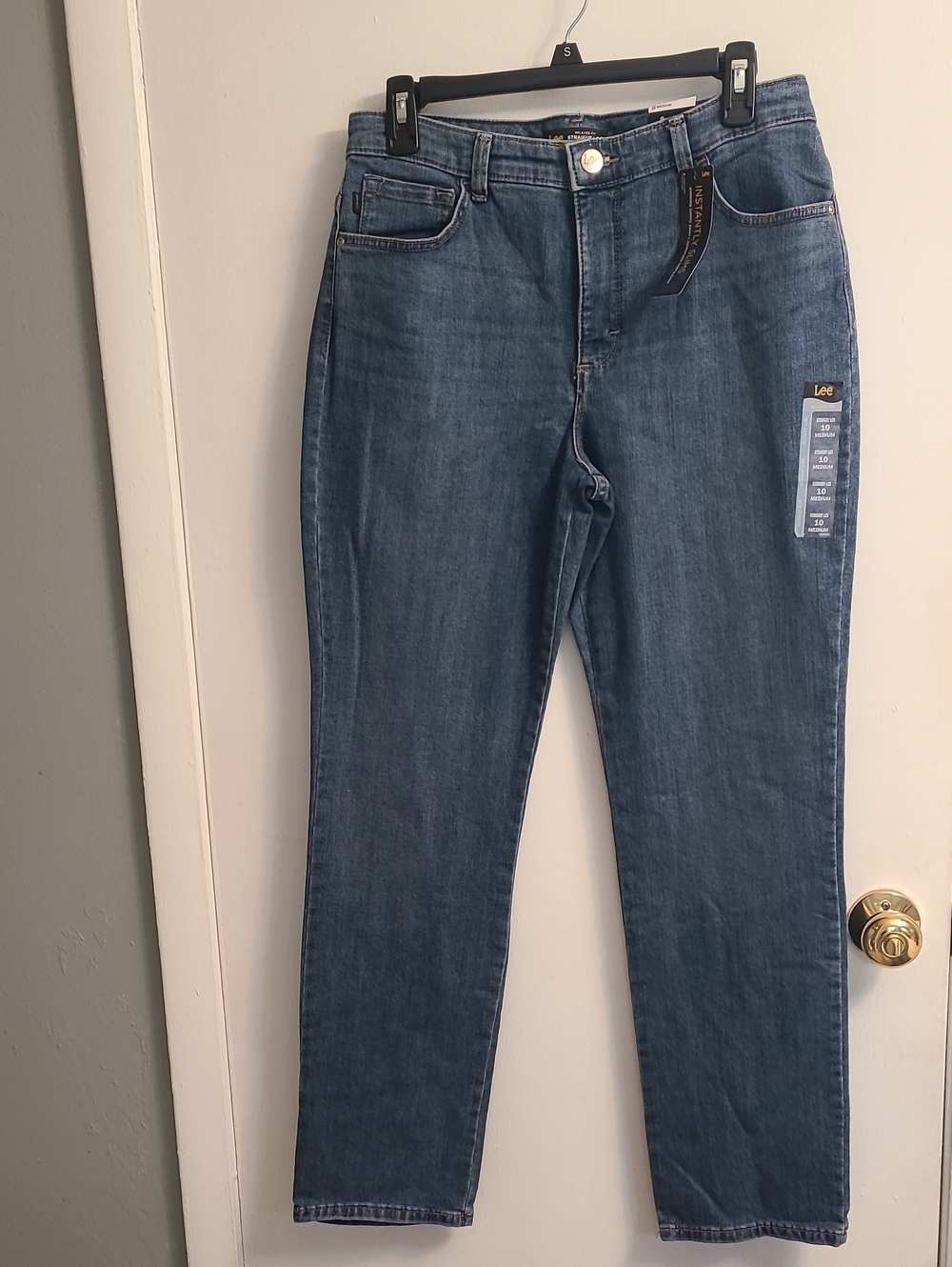 NWT Lee Women's Relaxed Fit Style Comfort Straight Leg High Rise Blue Sz 10